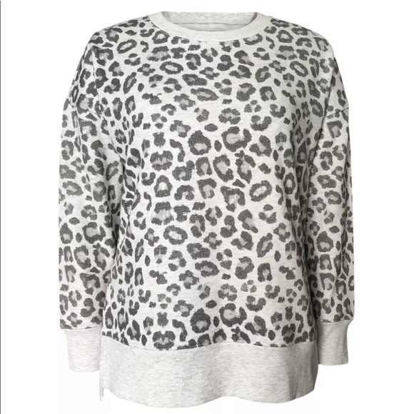 grey leopard print sweatshirt